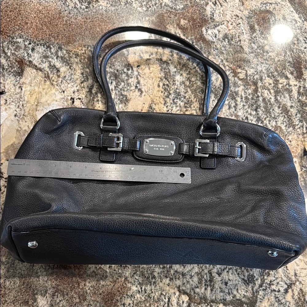 Michael Kors Black Shoulder Bag with Chrome Accents - Picture 3 of 4